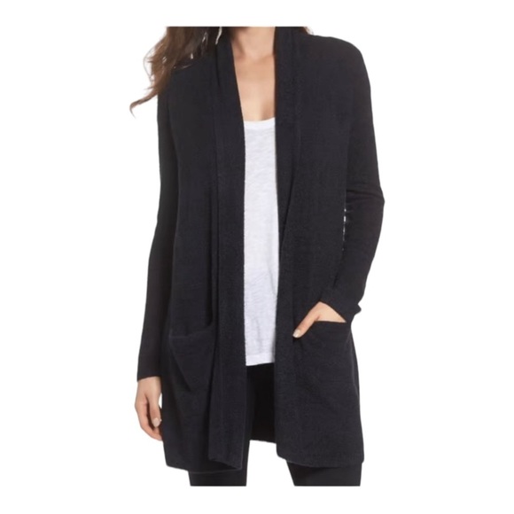 BAREFOOT DREAMS CozyChic Lite Long Cardigan Sweater Black 1X NEW Comfy - Picture 4 of 9